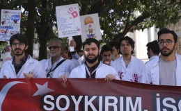 Fatih’te hekimler İsrail’in Gazze’ye yönelik saldırılarını protesto etti