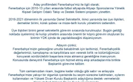 Sevil Zeynep Becan, Fenerbahçe Yüksek Divan Kurulu Başkanlığı’na aday