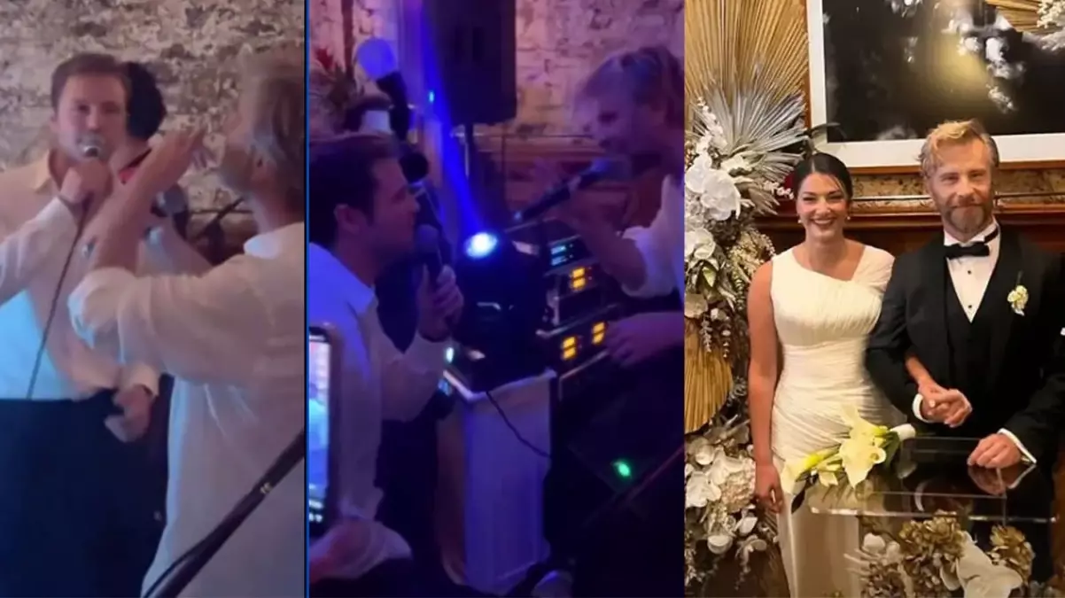 Çiçeği burnunda damatlar Özgür Çevik ve Tolga Sarıtaş’ın şarkı performansı