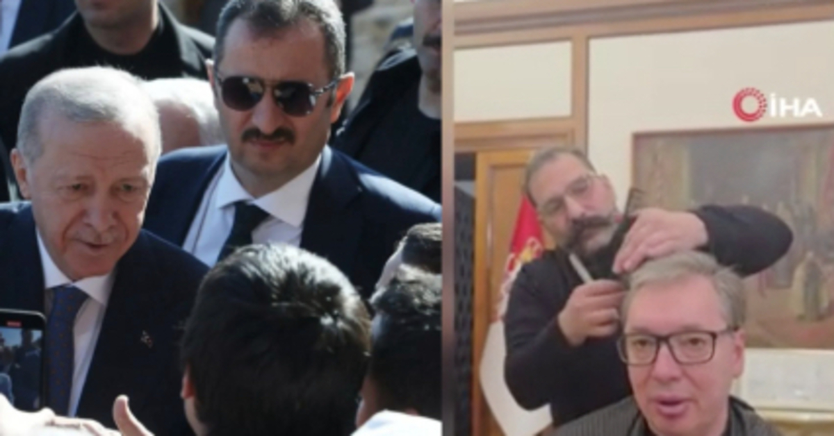 Sırbistan Cumhurbaşkanı Vucic, berberini Cumhurbaşkanı Erdoğan’ın korumasına benzetti